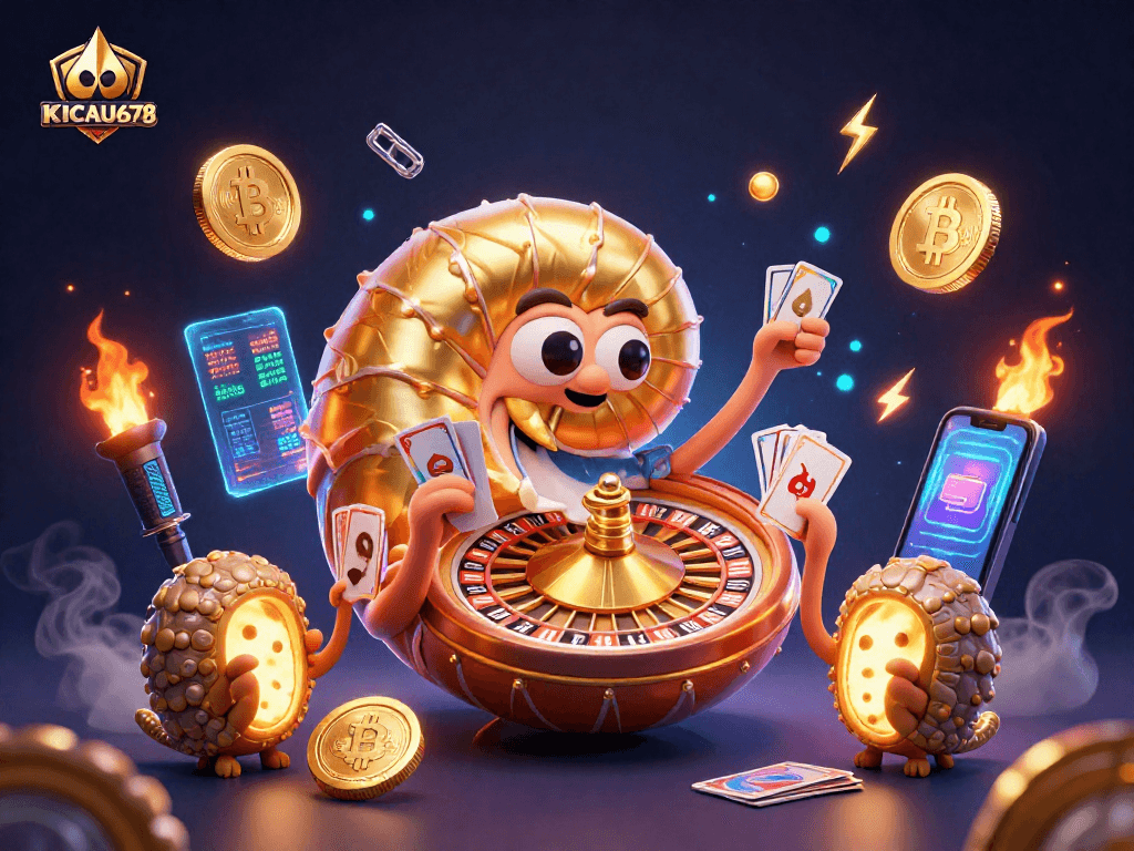 KICAU678 offers a thrilling crypto casino experience with ancient nautilus and glowing elements