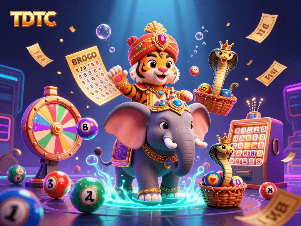 Engage with TDTC lottery excitement featuring vibrant lottery elements and a lively atmosphere.