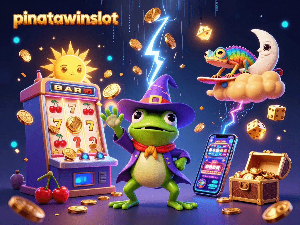 Spin to win at pinatawinsslot with an exciting jackpot burst and colorful casino elements!
