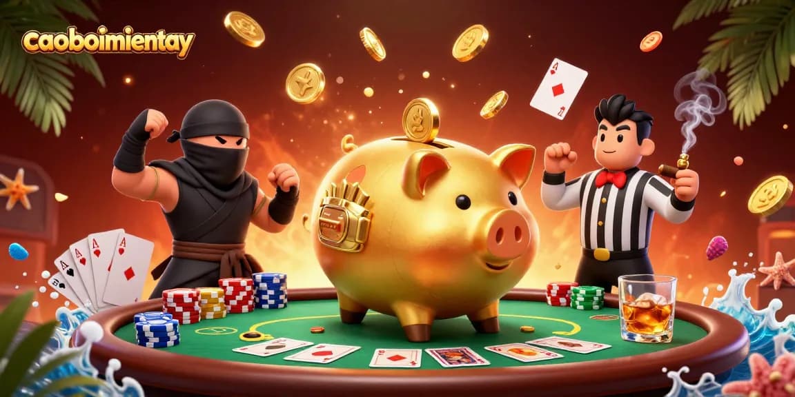 Experience intense action in caoboimientay with a sumo wrestler and ninja in a vibrant casino showdown.