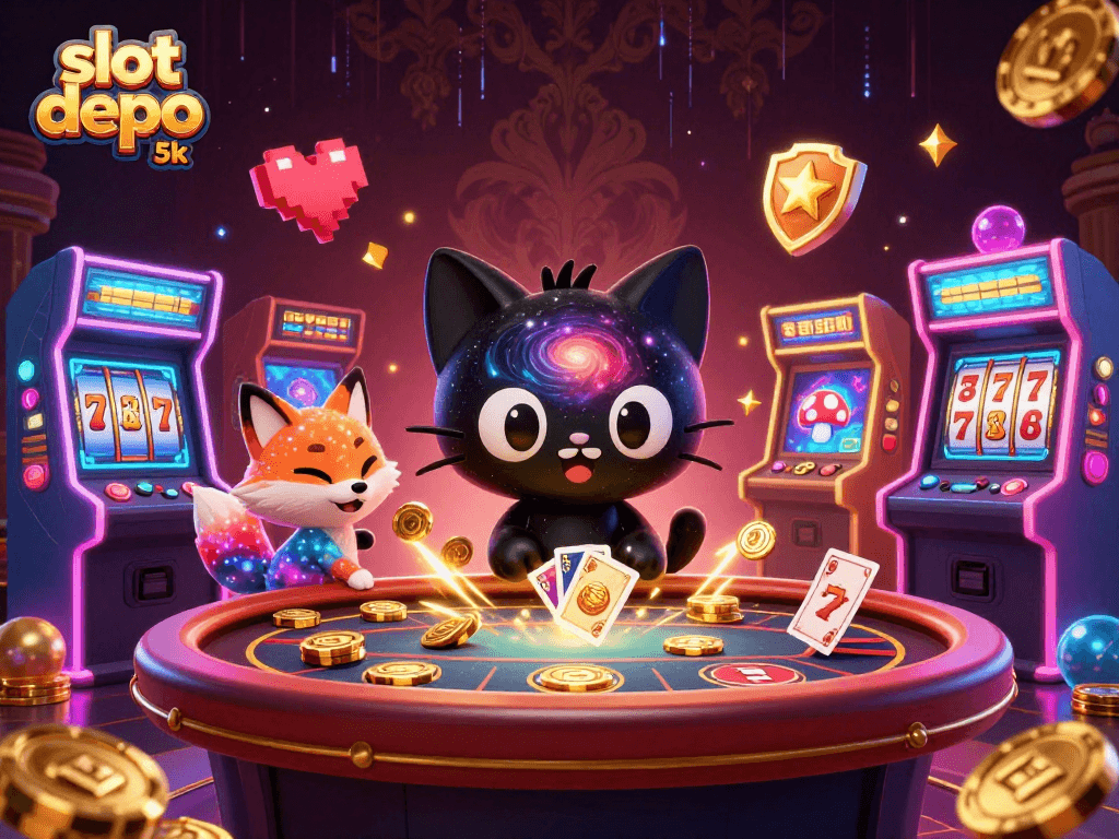 Experience thrilling gameplay at slot depo 5k with vibrant characters and animated casino elements.
