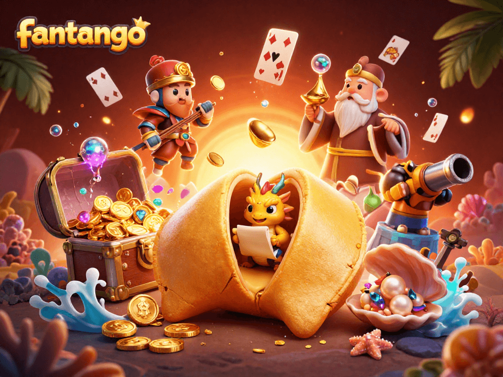 Engage with fantango's thrilling gameplay while surrounded by vibrant gold and dynamic casino elements.