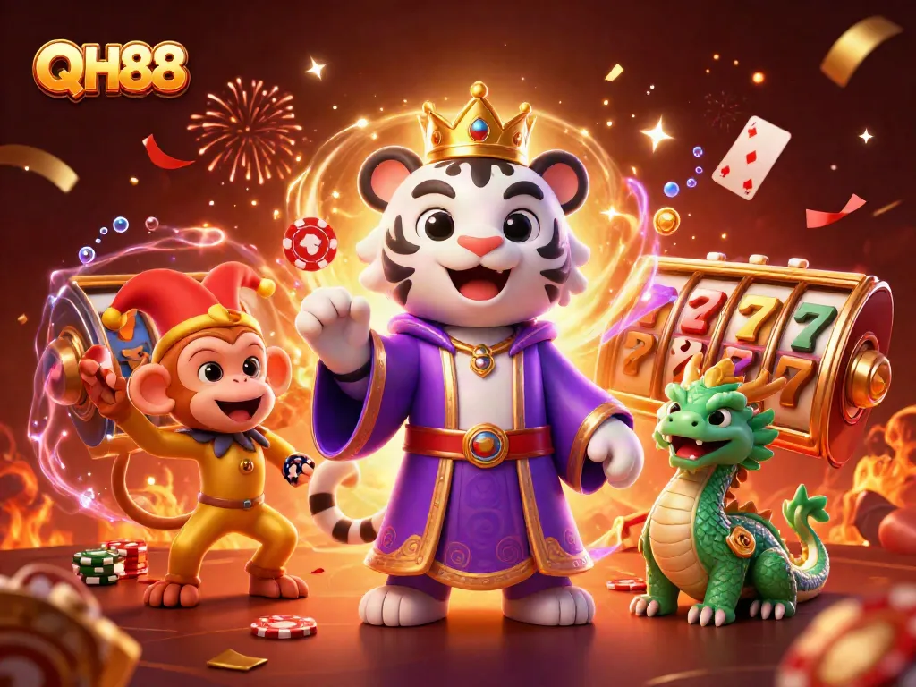 Experience exhilarating slots at QH88 with vibrant characters and engaging game elements.