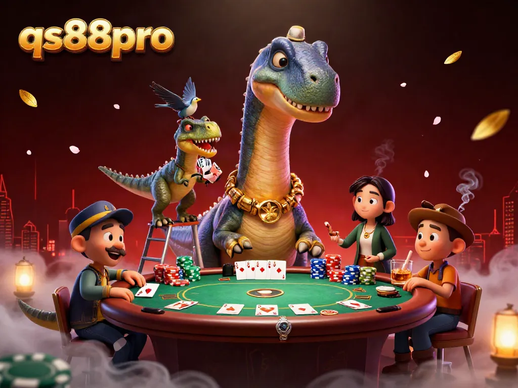 Experience thrilling poker action with qs88pro in a vibrant, dynamic casino scene.