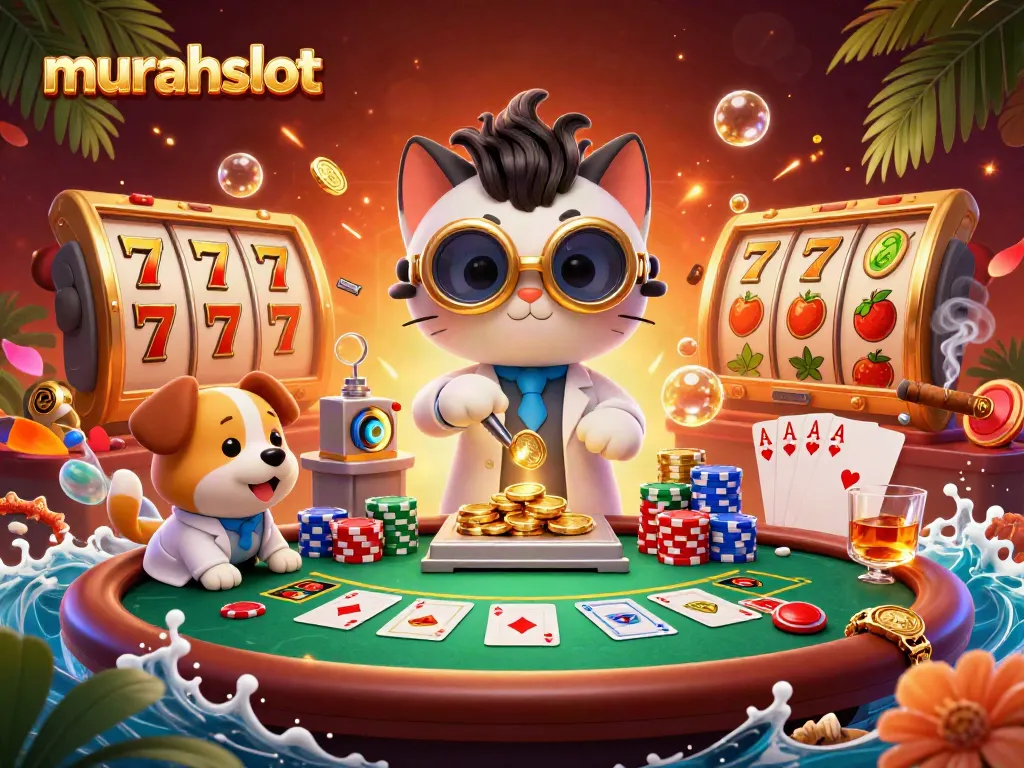 Murahslot menciptakan keseruan jackpot dengan mesin koin, slot, dan suasana kasino yang energik.