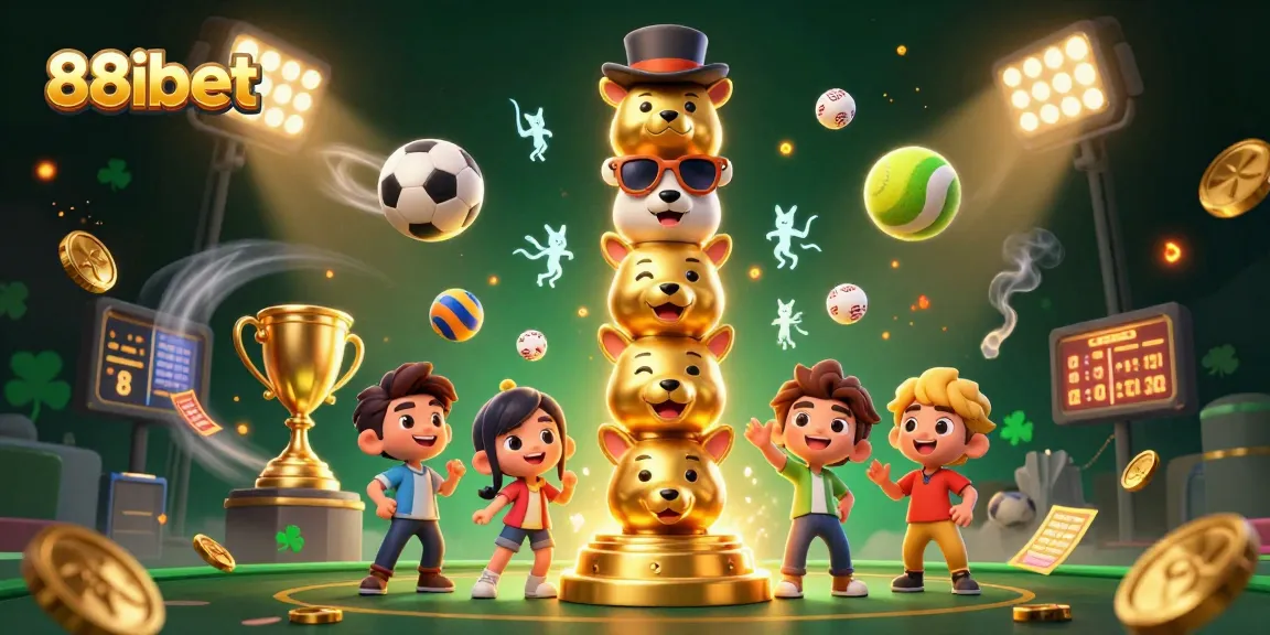 Experience thrilling moments with 88ibet in this vibrant casino-themed illustration.