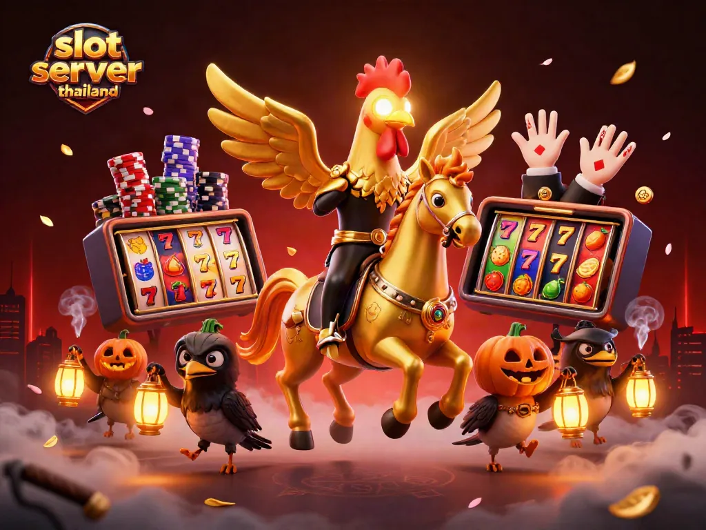 Experience slot server thailand with vibrant games and rich casino atmosphere in this dynamic 3D illustration.
