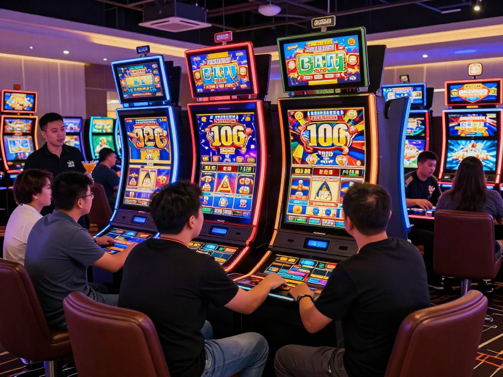 Exciting slot gacor game scene in a vibrant casino setting.