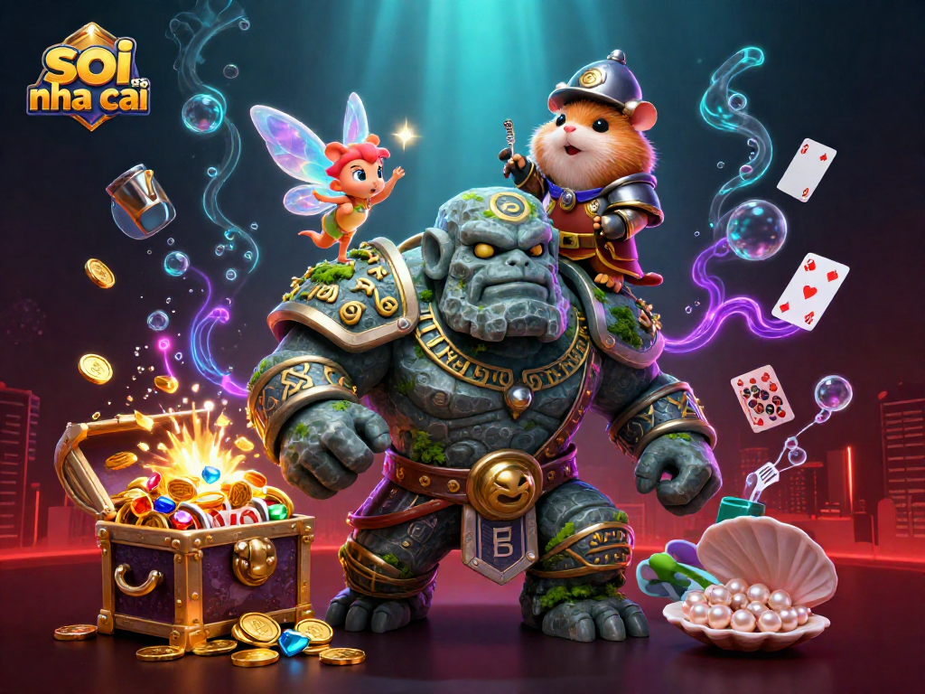 Engage in thrilling gameplay at soi keo nha cai with dynamic casino-themed characters and vibrant visuals.