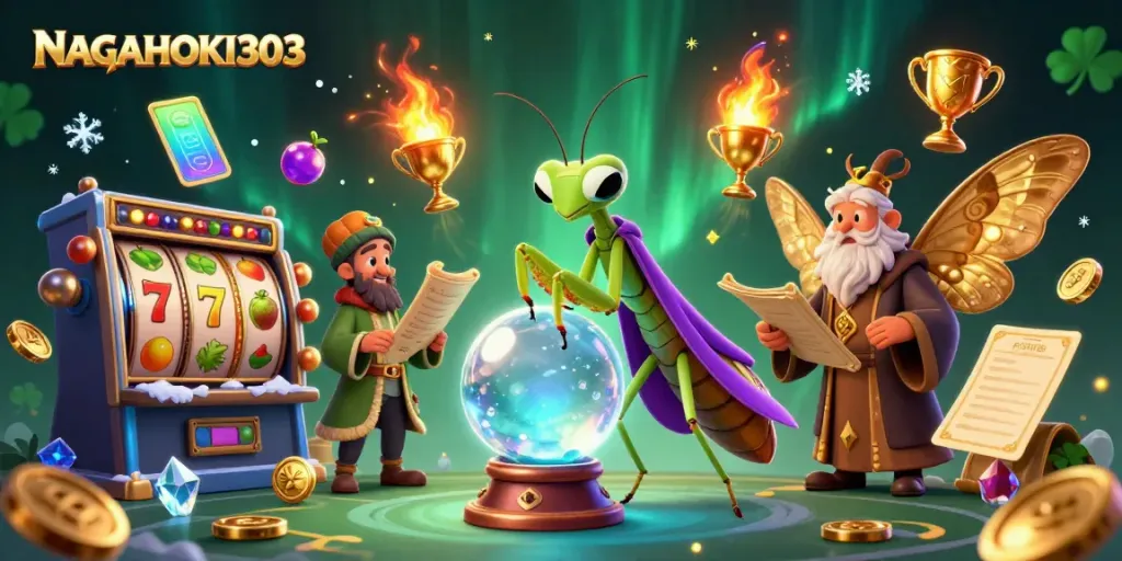 Menangkan jackpot dengan NAGAHOKI303 dan saksikan simbol slot berpadu dalam ilustrasi gelap yang menakjubkan.