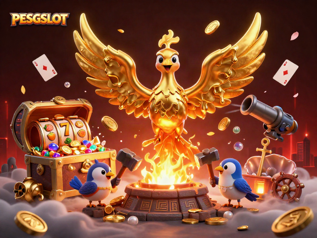 Menangkan jackpot di PESGSLOT dengan ilustrasi 3D ikan slot emas dan semua elemen kasino yang menakjubkan.