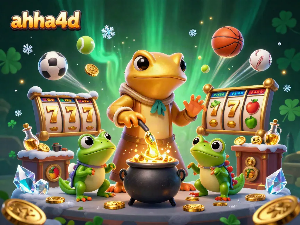 Engage with ahha4d's exciting slot adventure as a golden salamander alchemist creates wealth amidst spinning reels and vibrant characters.