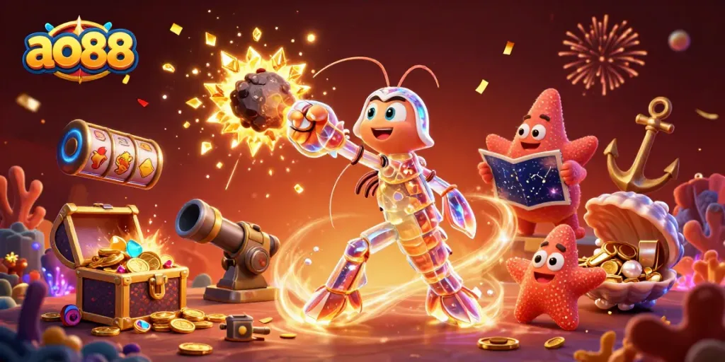 Experience the thrilling universe of ao88 with vibrant 3D characters and dynamic casino elements.