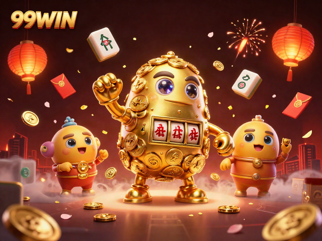 Spin the reels with 99WIN's golden golem and dynamic casino elements for exciting wins.