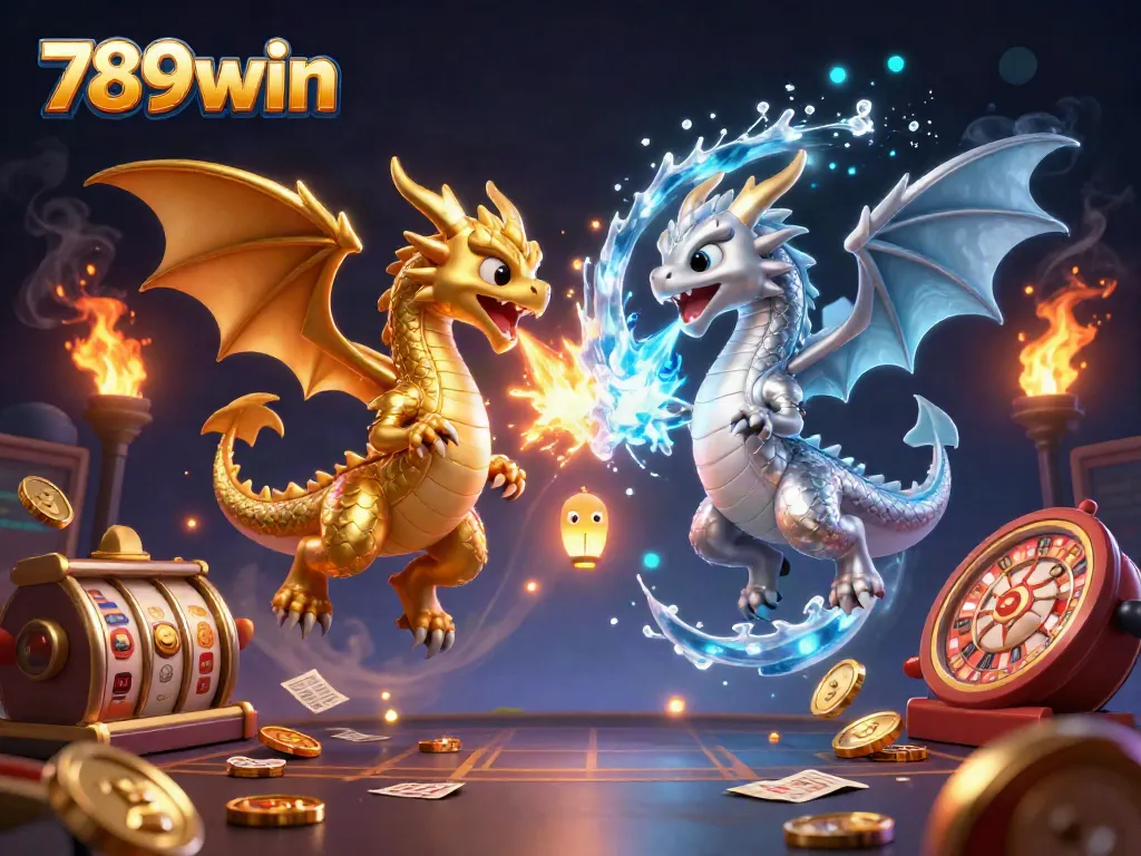 Engage in thrilling adventures with 789win, featuring fiery dragons and dynamic casino elements.