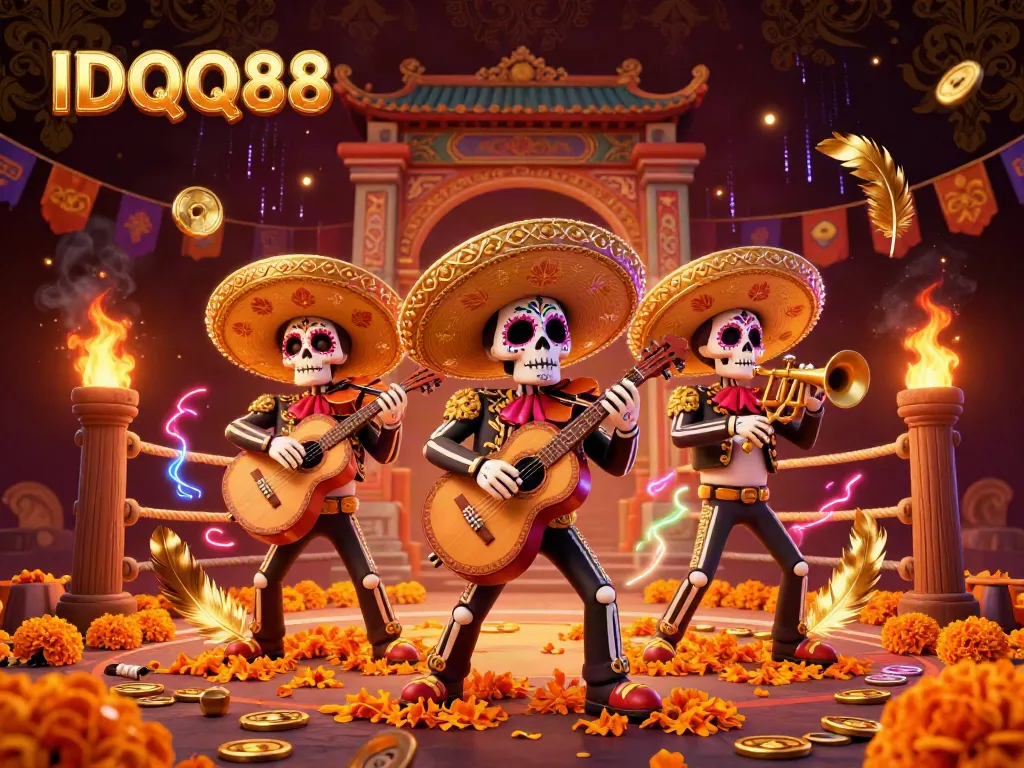 Join the excitement of IDQQ88 with a mariachi band illustration, emphasizing vibrant gambling action!