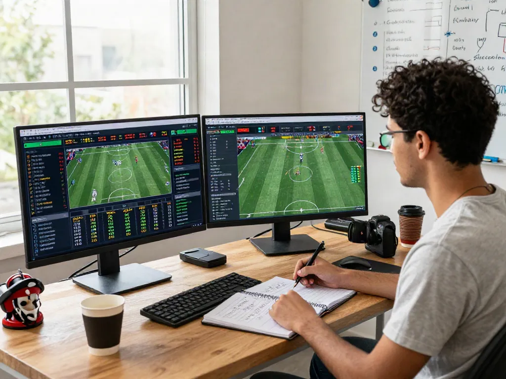 MERAHTOTO analisis taruhan olahraga di ruang kerja yang penuh semangat dan data.