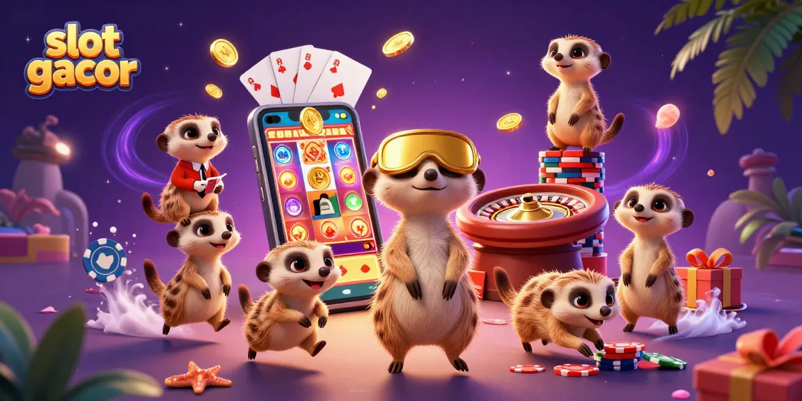 Menang besar di slot gacor dengan meerkat beraksi dalam kasino 3D penuh warna.