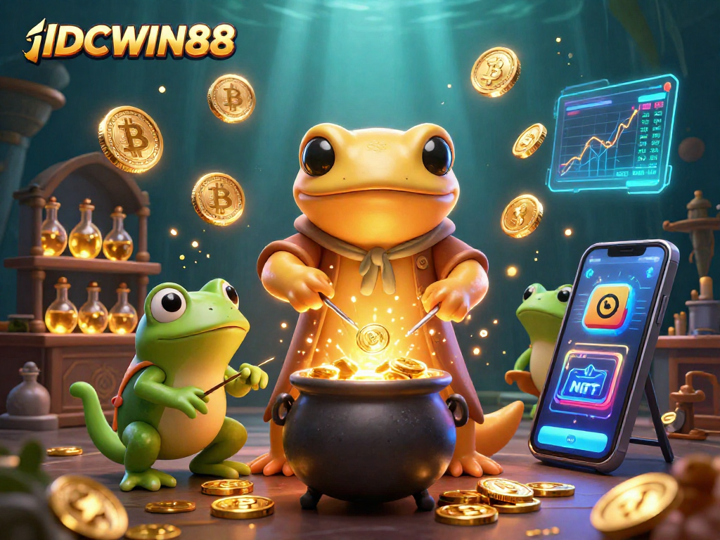 Join the action at IDCWIN88 with magical creatures in a vibrant casino-themed adventure.