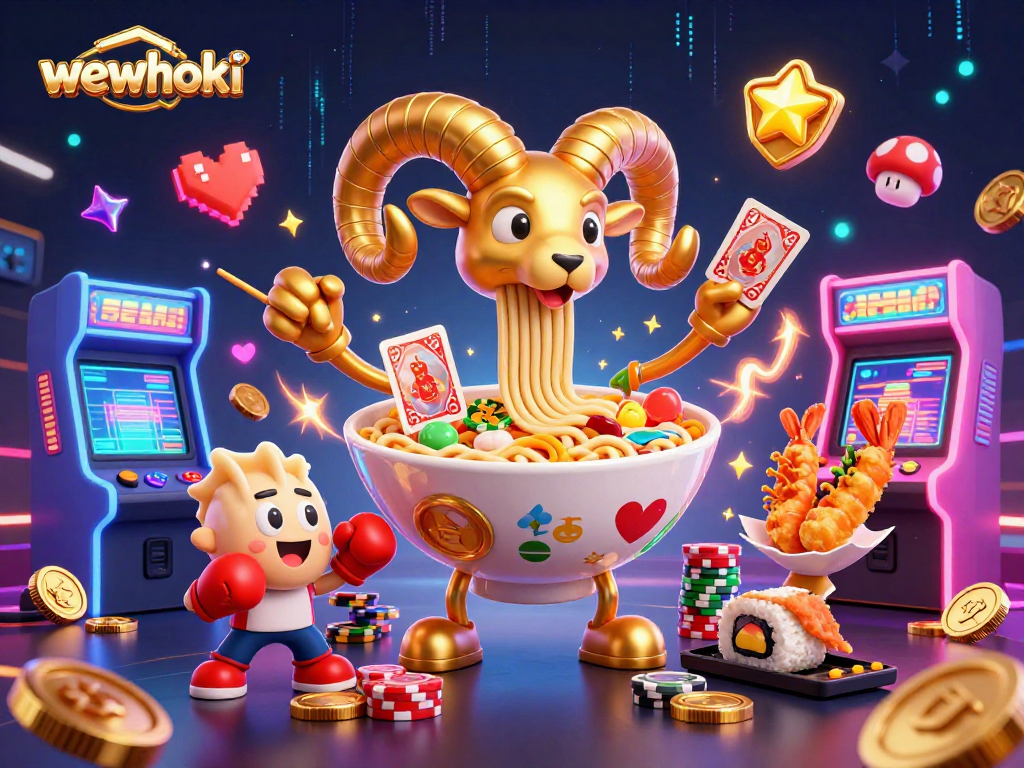 WEWHOKI menghadirkan suasana casino dengan karakter unik dan permainan kasino interaktif.