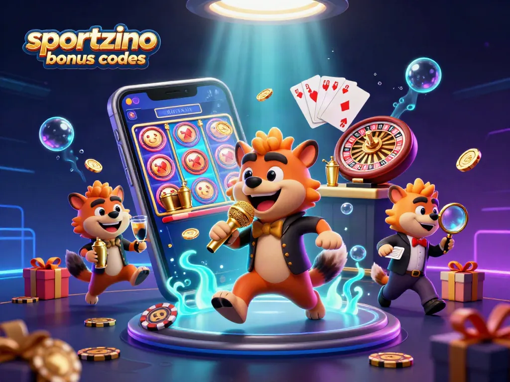 Experiment with sportzino bonus codes to enjoy thrilling casino games featuring hyenas in a vibrant scene.