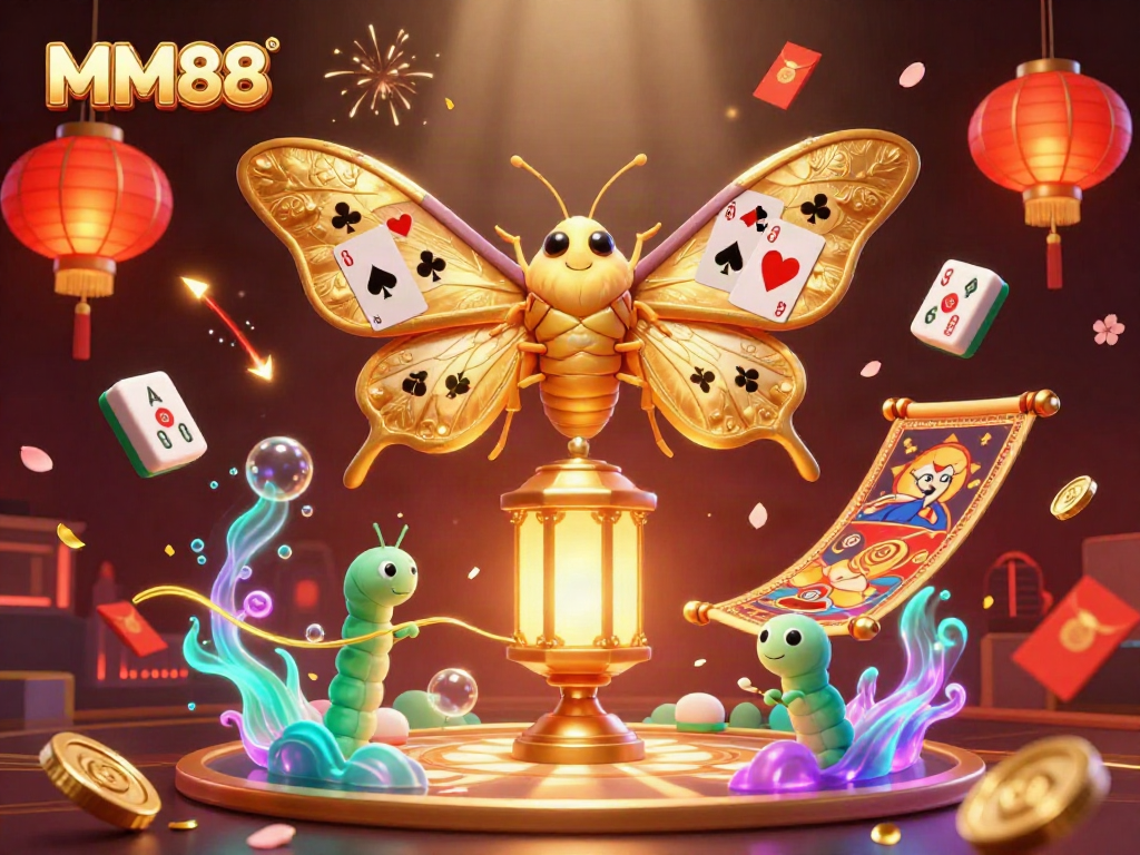 Engage in thrilling gameplay with MM88 as vibrant characters celebrate a rich casino environment.