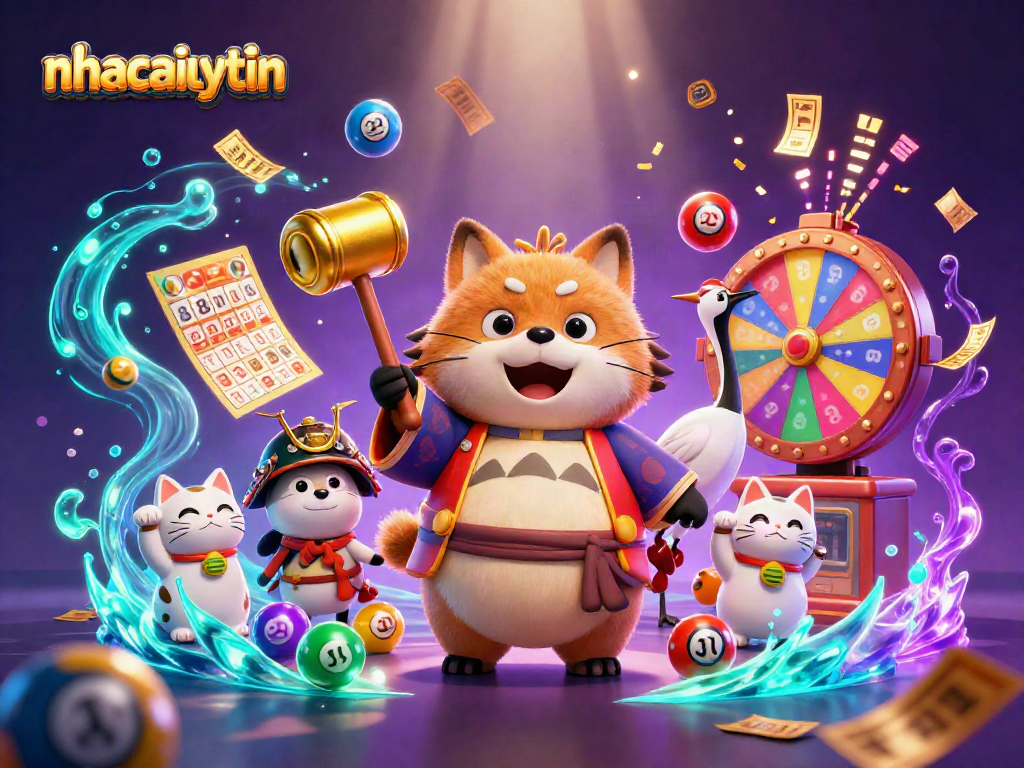 Experience excitement with nhacaiuytin's vibrant casino-themed digital art showcasing playful characters