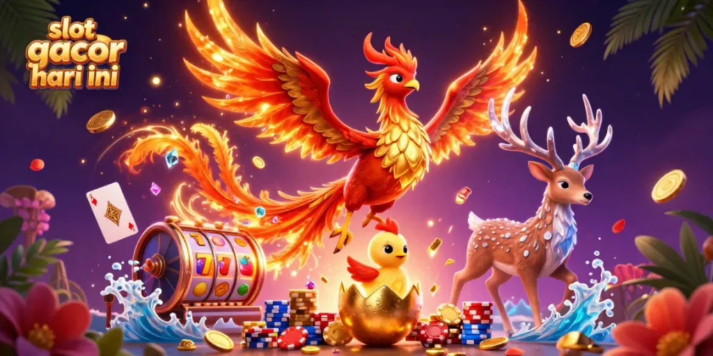 Menangkan peluang di slot gacor hari ini dengan karakter fantastik dalam ilustrasi kasino yang memukau.