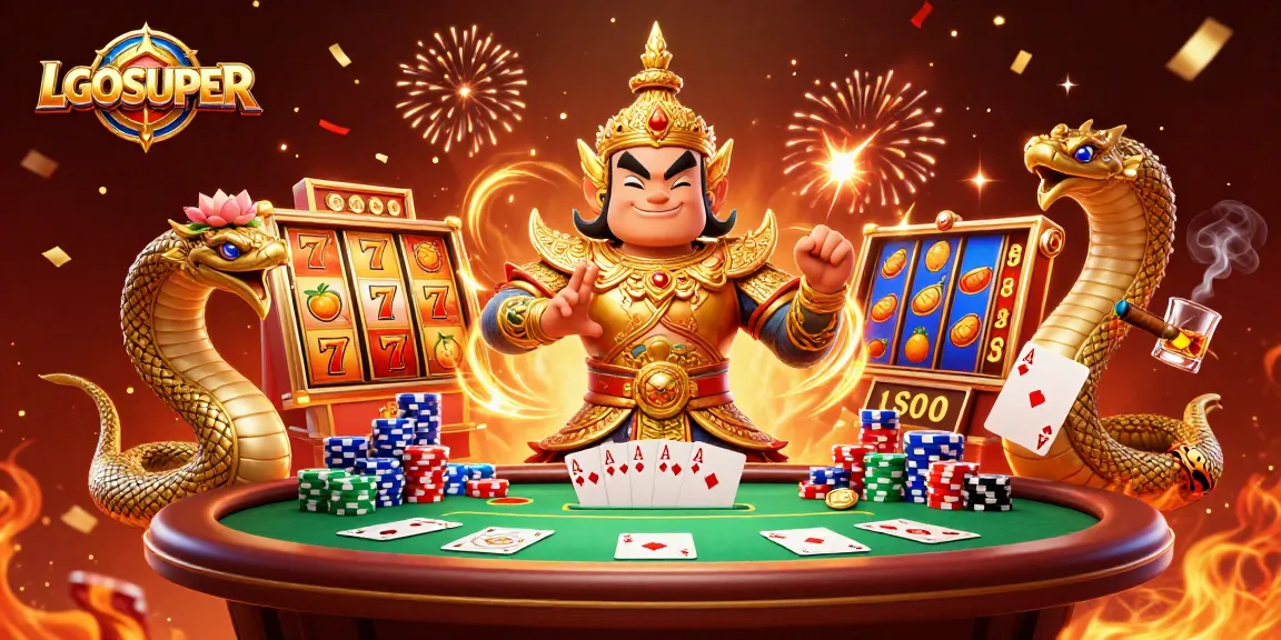 Experience thrilling gameplay at LGOSUPER with vibrant slot reels and dynamic casino elements.