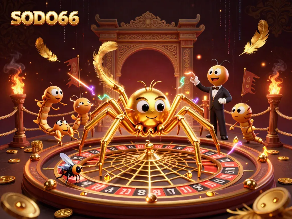 Experience thrilling bets with SODO66 as the golden spider spins its roulette web.