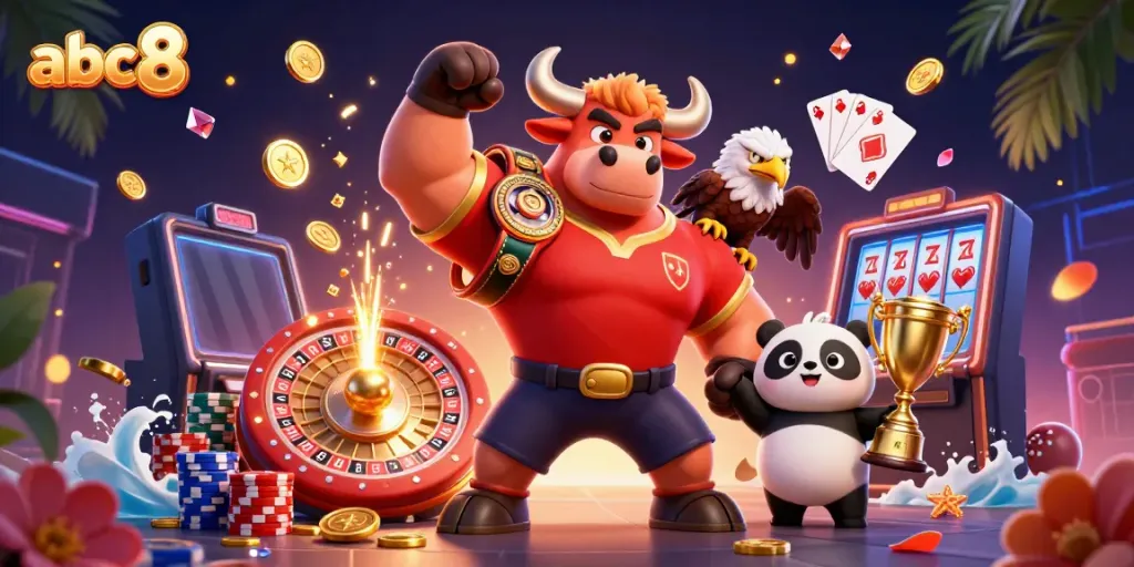 Engage with thrilling casino action in abc8, featuring vibrant 3D characters and dynamic game elements.