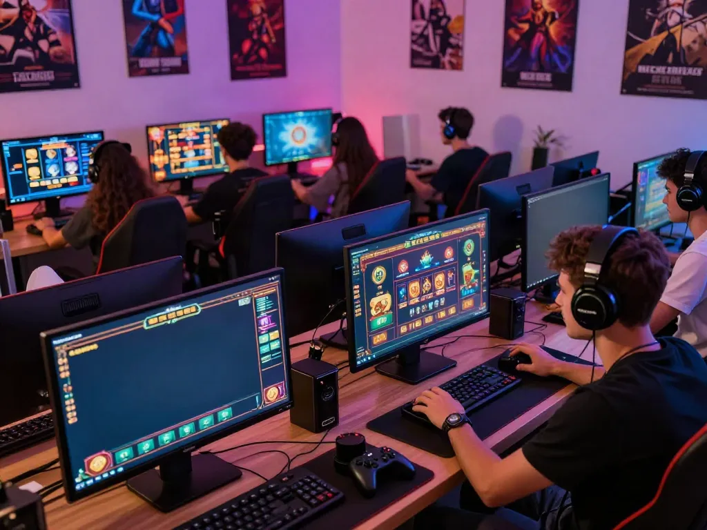 AHHA4D platform showcasing diverse slot games in an engaging gaming room.