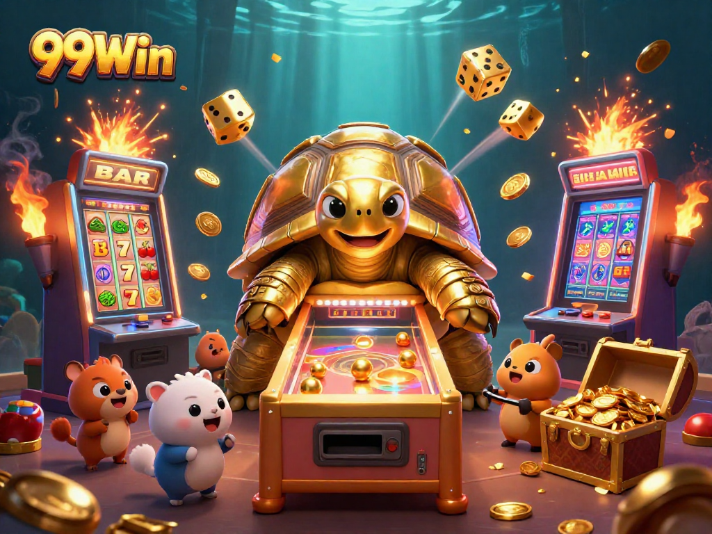 Experience the thrilling world of 99Win with a jackpot explosion in a vibrant casino scene.