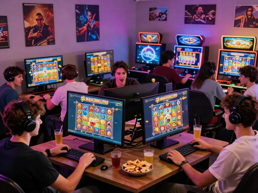 Engaged players enjoying Slot MAHJONGJP88 in a vibrant gaming atmosphere.