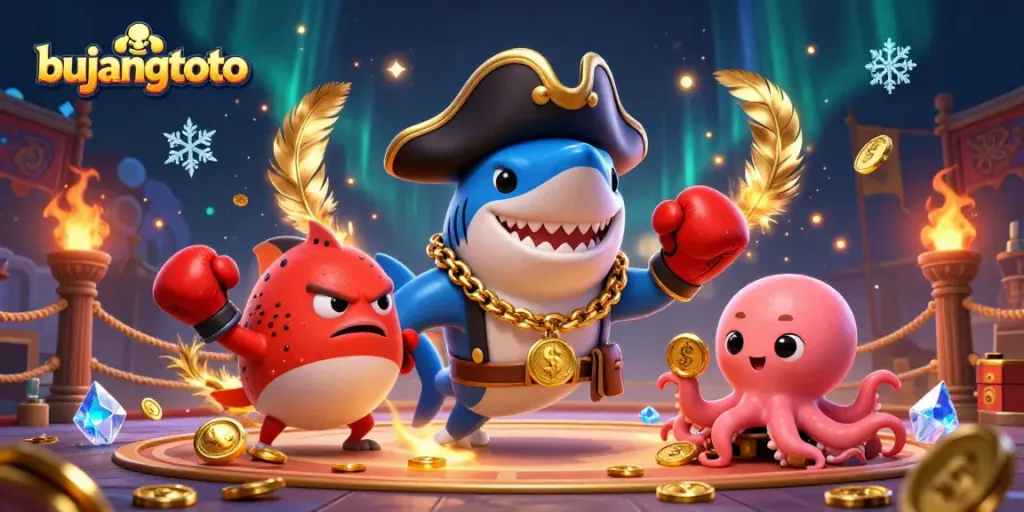 Engage with Bujangtoto's thrilling online gaming atmosphere featuring dynamic characters and rich casino elements.