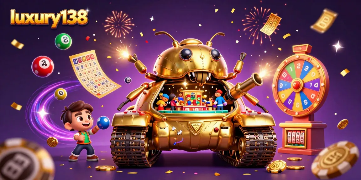 Permainan terbuka dalam tank keledai emas besar luxury138 yang menyuguhkan kasino mini dengan confetti terbang