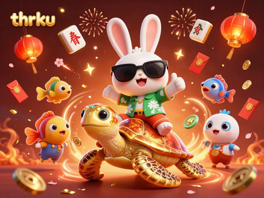 thrku celebrates winning moments with colorful characters amidst a vibrant casino atmosphere.