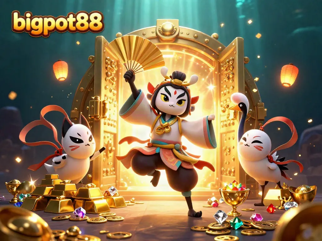 Menangkan permainan di bigpot88 dengan ilustrasi kasino yang menakjubkan dan banyak harta karun.