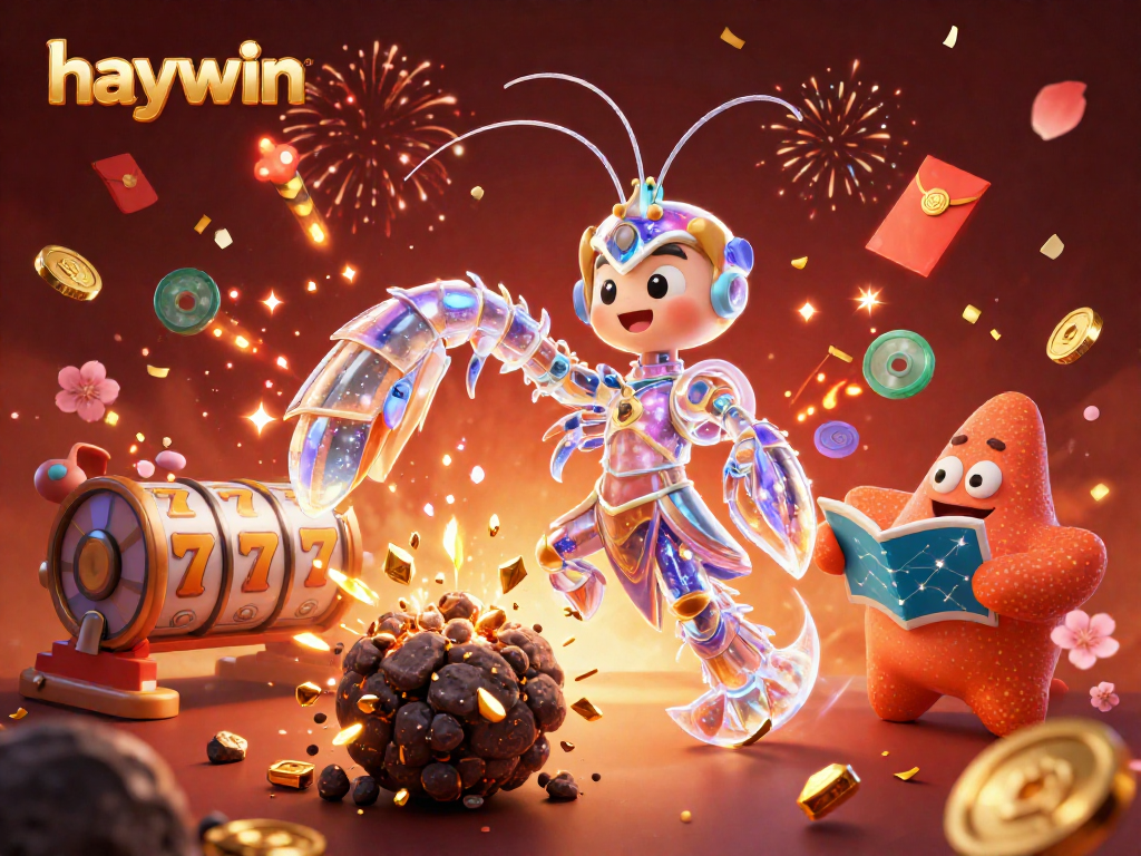 Experience thrilling gaming at haywin with an explosion of golden coins and vibrant casino elements.