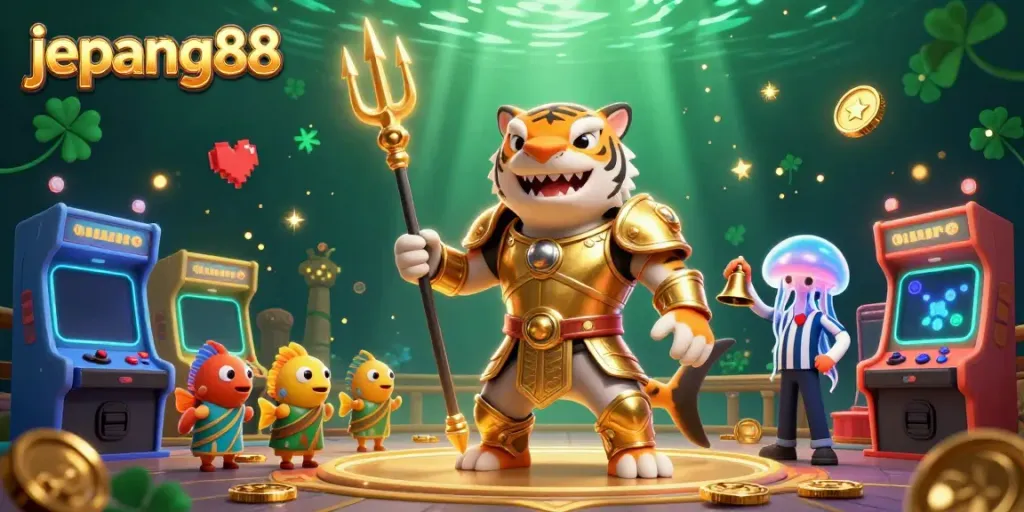 Play and win at japan88 with an exciting underwater casino scene featuring a tiger shark.