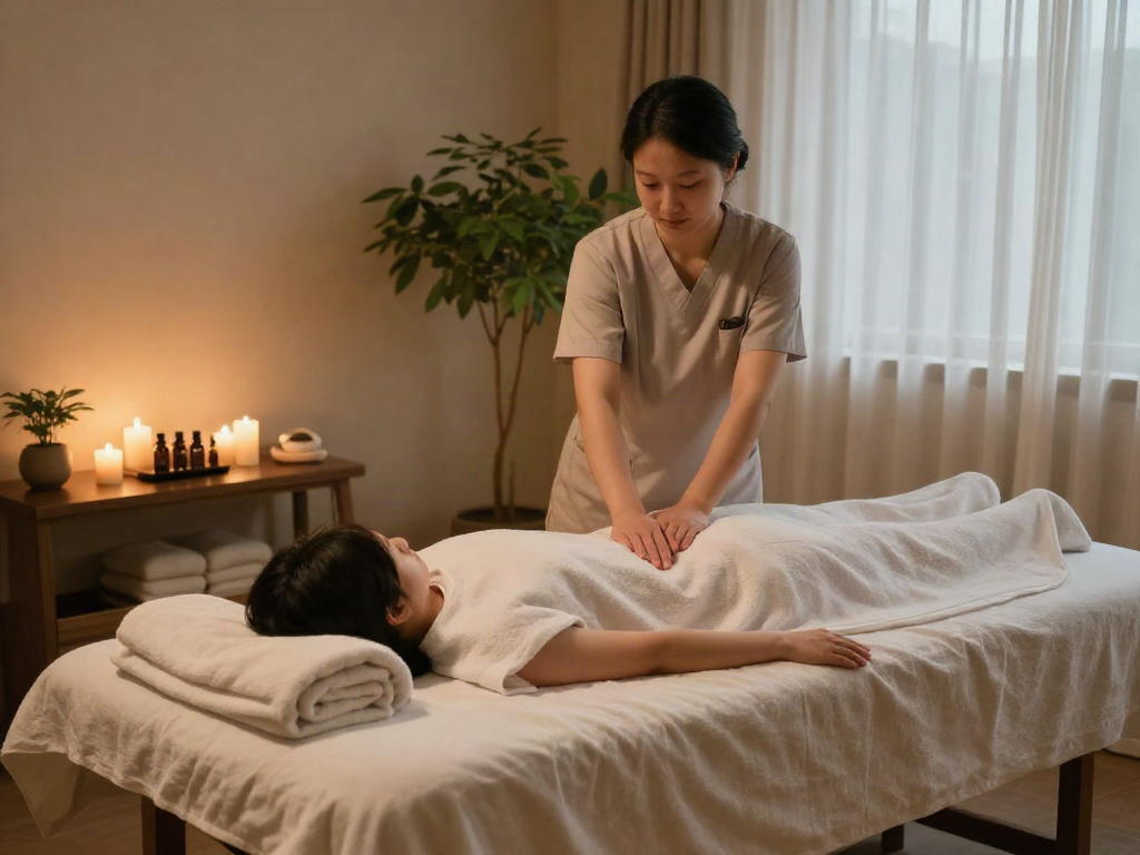 Relaxing spa treatment room for 강서구출장마사지 with soothing ambiance and decor.