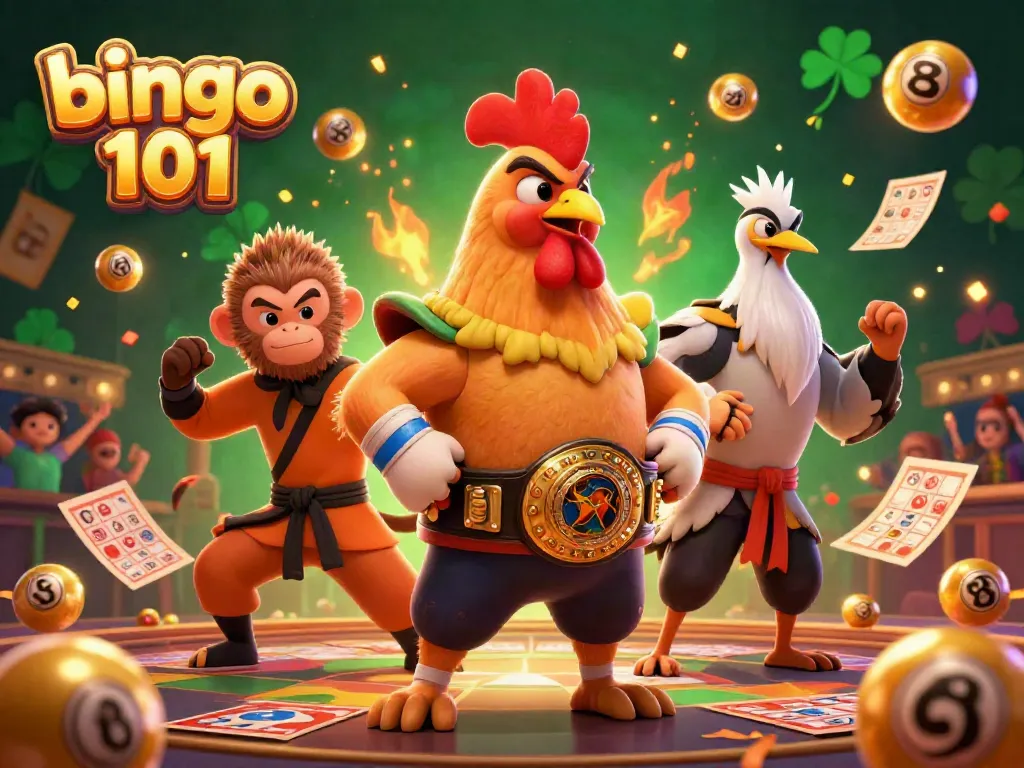 Engage in thrilling games of bingo 101 with lively characters and vibrant game elements.