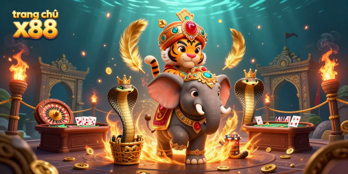 Experience the thrill of trang chủ x88 with a vibrant casino scene featuring a maharaja and live gaming elements.