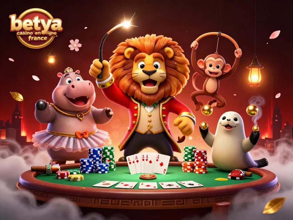 Engage in excitement at betya casino en ligne france with animated characters in a dynamic 3D gambling scene.