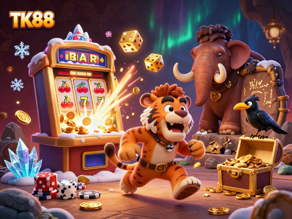 Experience the thrilling TK88 prehistoric casino with lively characters and explosive jackpot action.