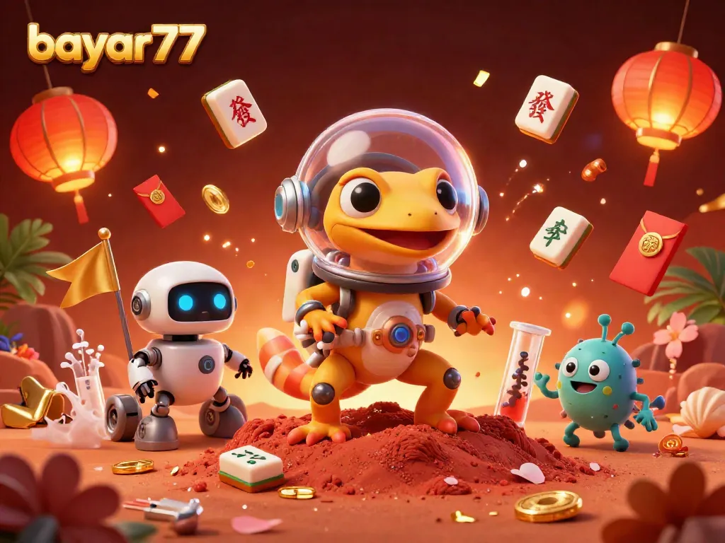 Play in the interactive universe of bayar77 with vibrant characters and dynamic casino elements.