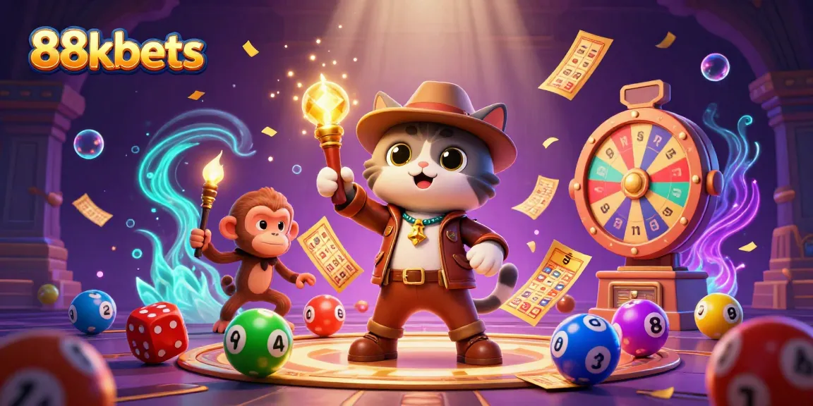 Engage in thrilling gameplay with 88kbets as the cat and monkey uncover exciting casino treasures.