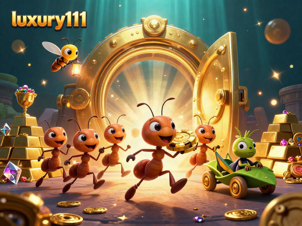 Experience excitement with luxury111 as ants pull off a thrilling heist in a vibrant casino setting.