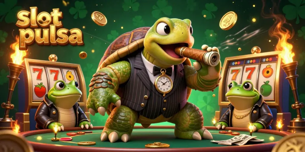 Engage in thrilling gameplay with slot pulsa as a massive snapping turtle and bullfrog enforcers dominate the scene.