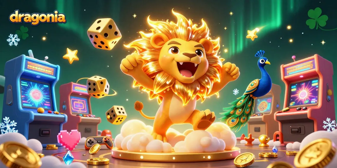 Dragonia offre un aperçu dynamique des jeux d'argent avec des machines à sous illuminées et un lion solaire.